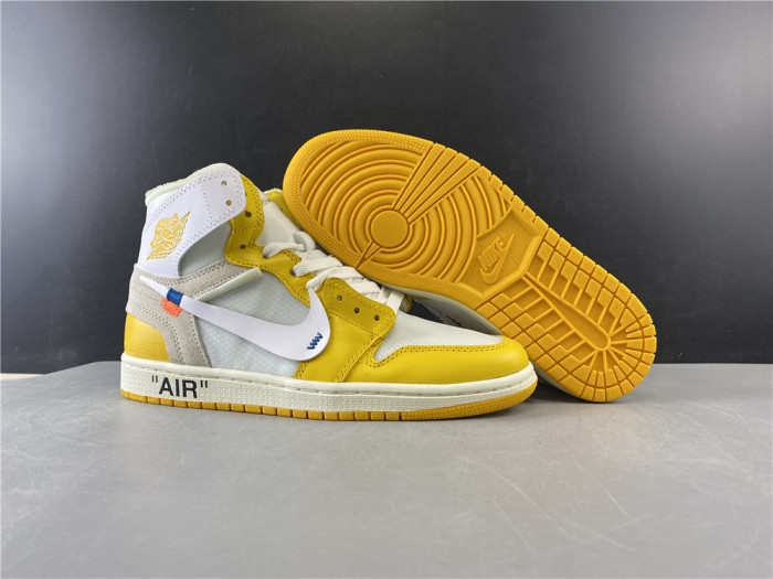 Air Jordan 1 x Off-White NRG White/Dark Powder Yellow-Cone AQ0818-149